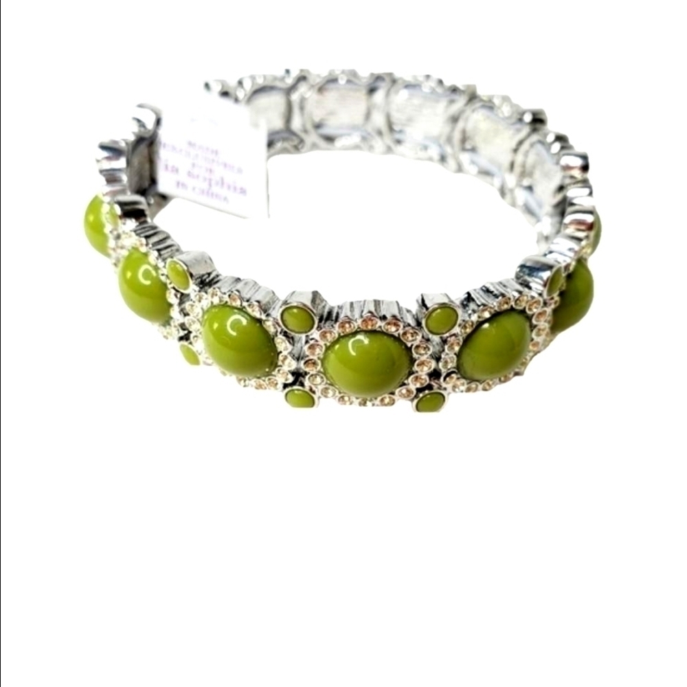 LIA SOPHIA GREEN SPARKLER‎ STRETCH BRACELET NEW
